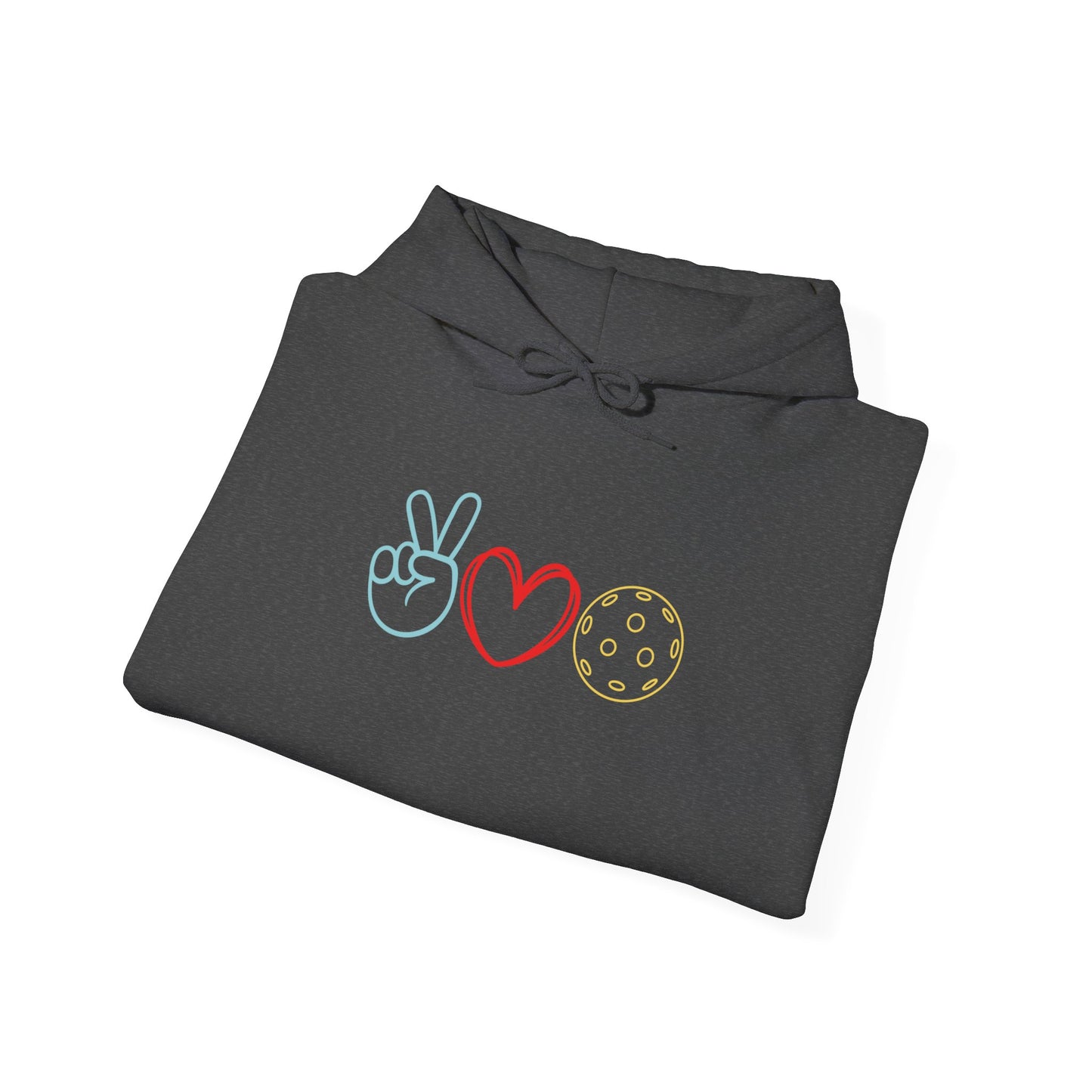 Peace Love Pickleball Symbols Unisex Hoodie