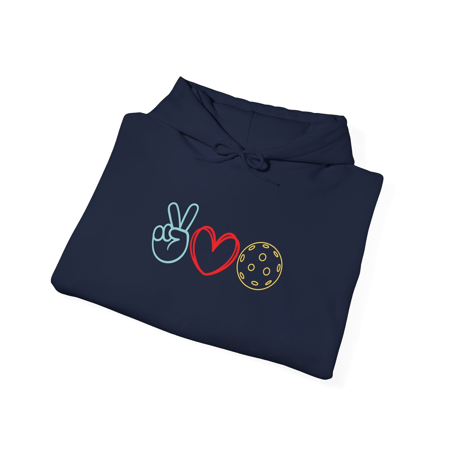 Peace Love Pickleball Symbols Unisex Hoodie