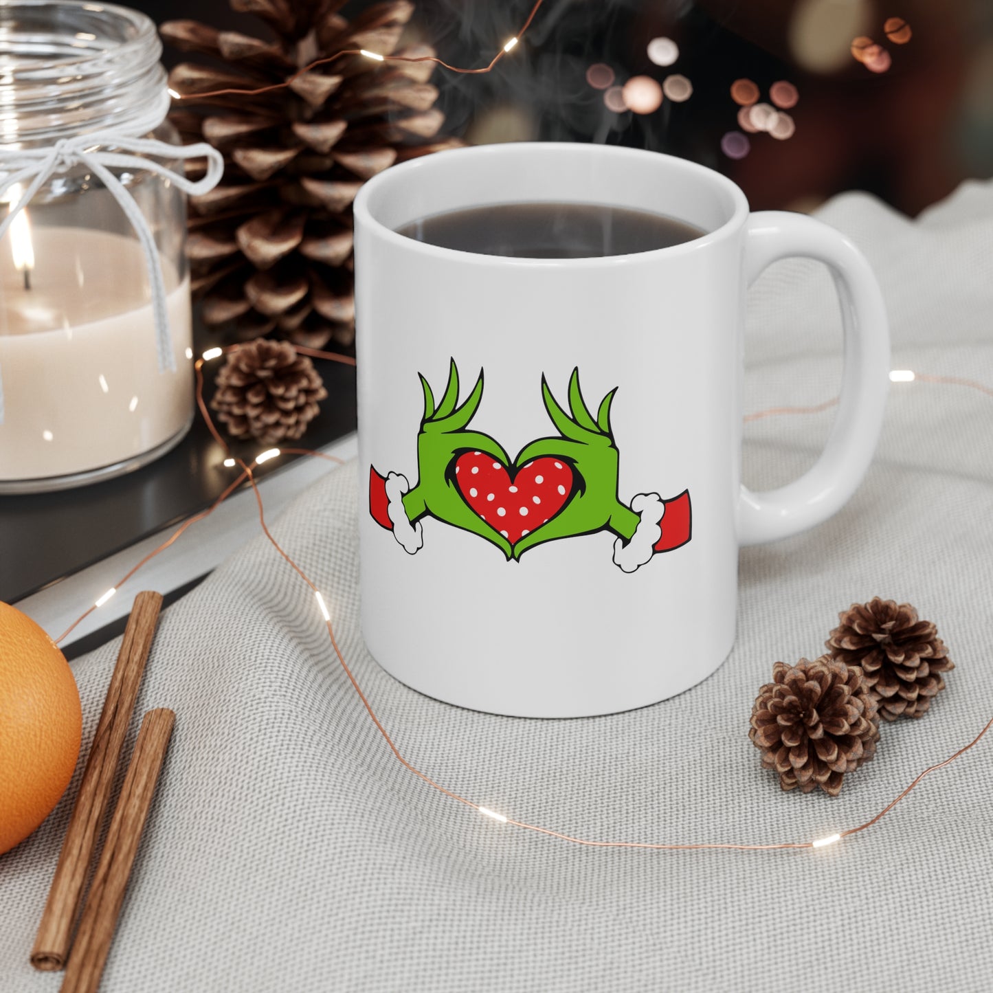 Pickleball Holiday Heart Mug