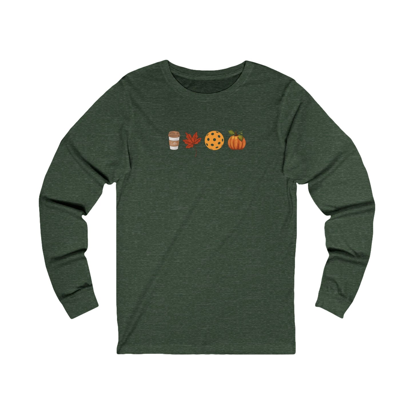 Fall Pickleball Symbols Unisex Long Sleeve T-shirt