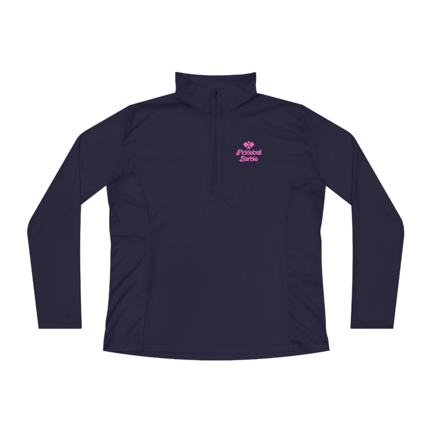 Pickleball Barbie Crossed Paddles Women's Quarter-Zip Performance Pullover