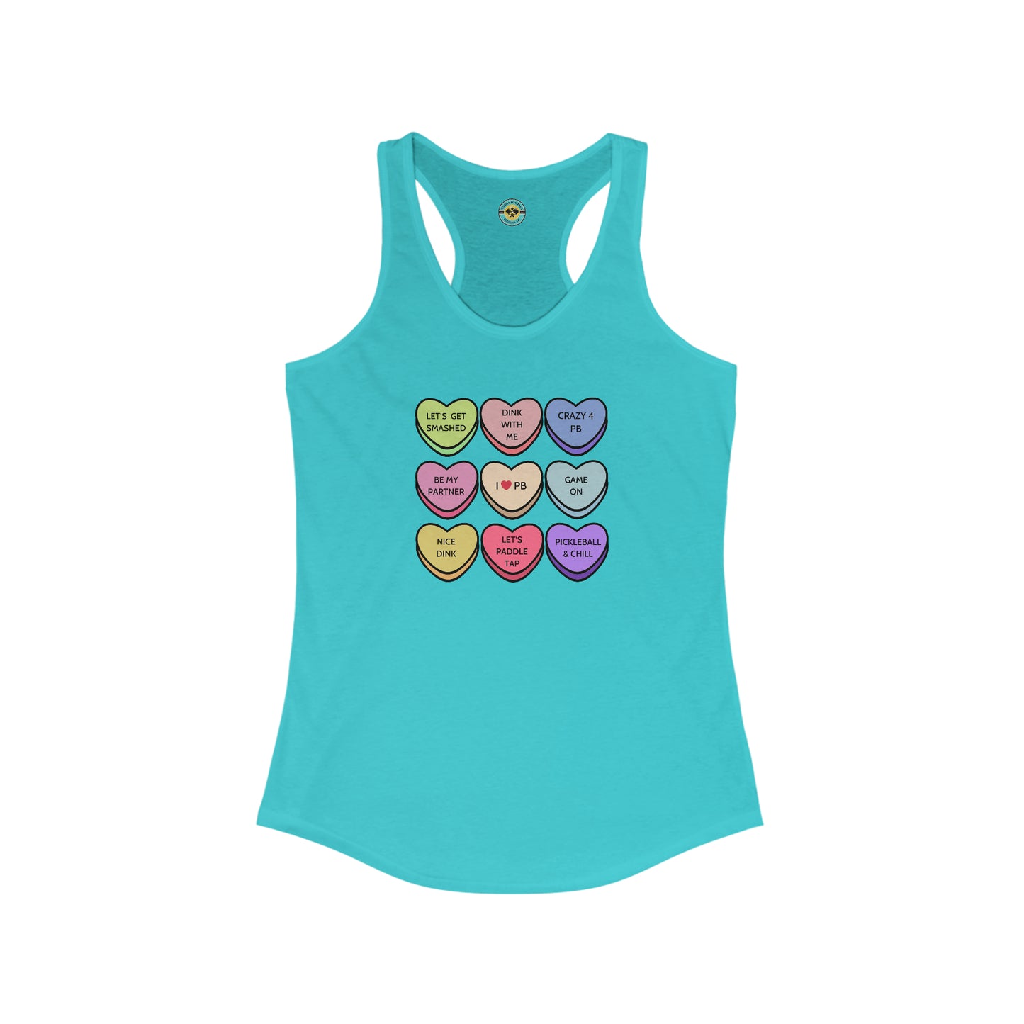 Pickleball Candy Hearts Racerback Tank