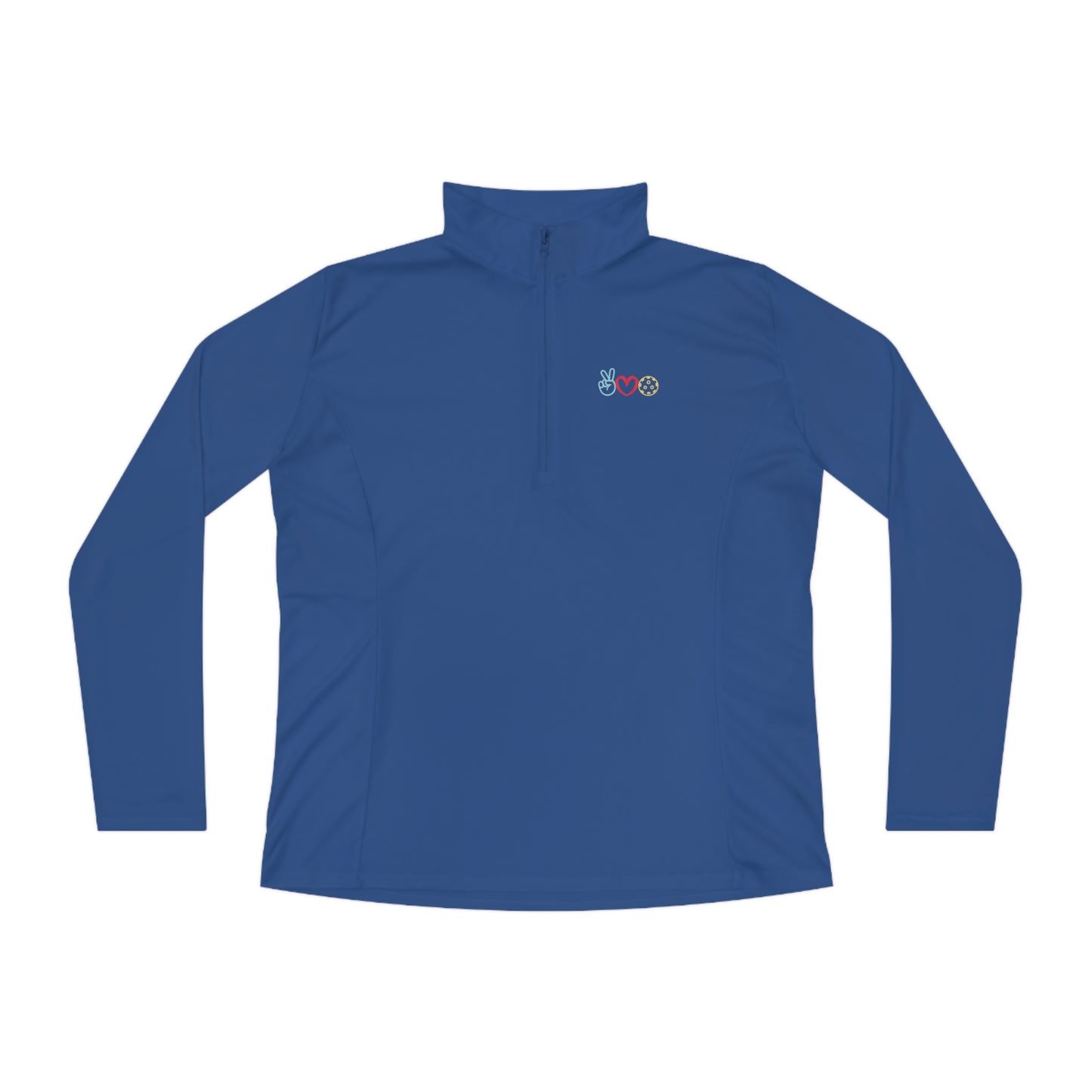 Peace Love Pickleball Outline Women's Quarter-Zip Performance Pullover
