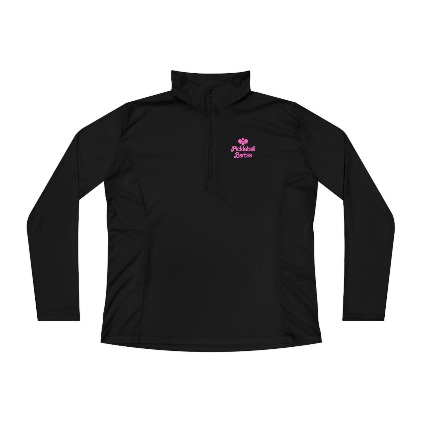 Pickleball Barbie Crossed Paddles Women's Quarter-Zip Performance Pullover