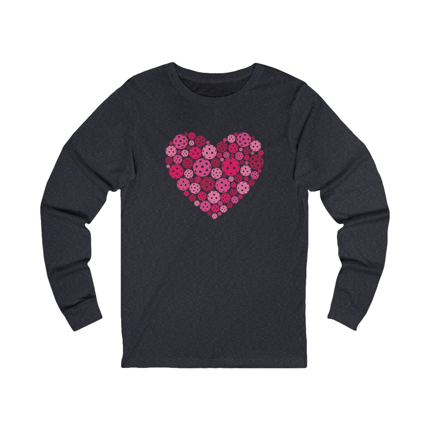 Pickleball Pink Heart Unisex Long Sleeve Tee