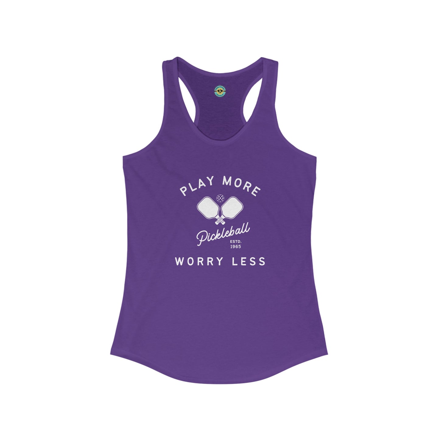 Play More Worry Less Women's Racerback Tank