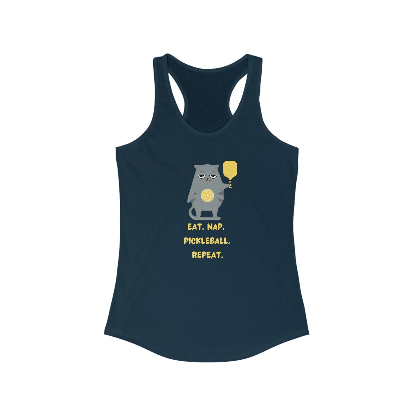 Eat. Nap. Pickleball. Repeat. Women's Racerback Tank