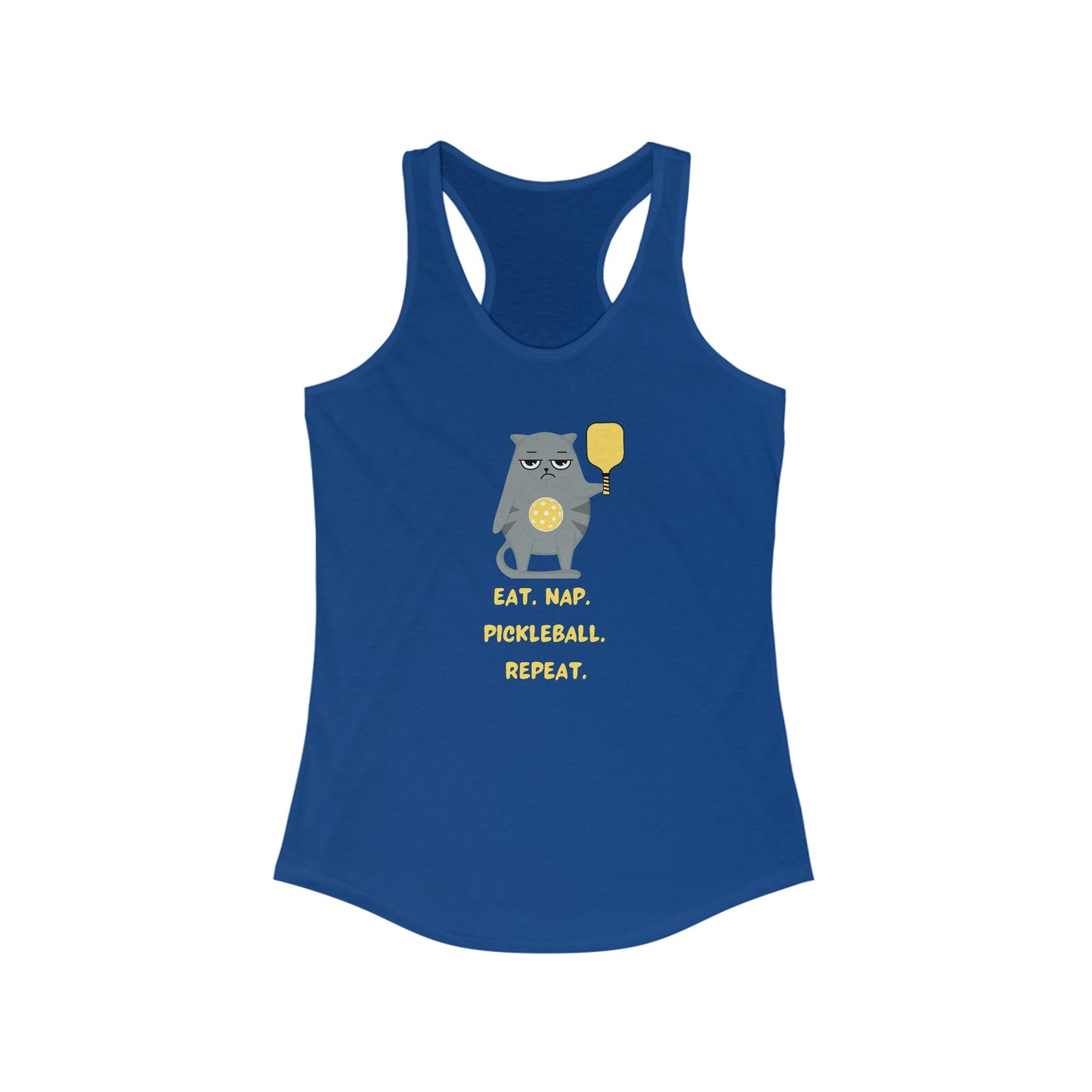 Eat. Nap. Pickleball. Repeat. Women's Racerback Tank