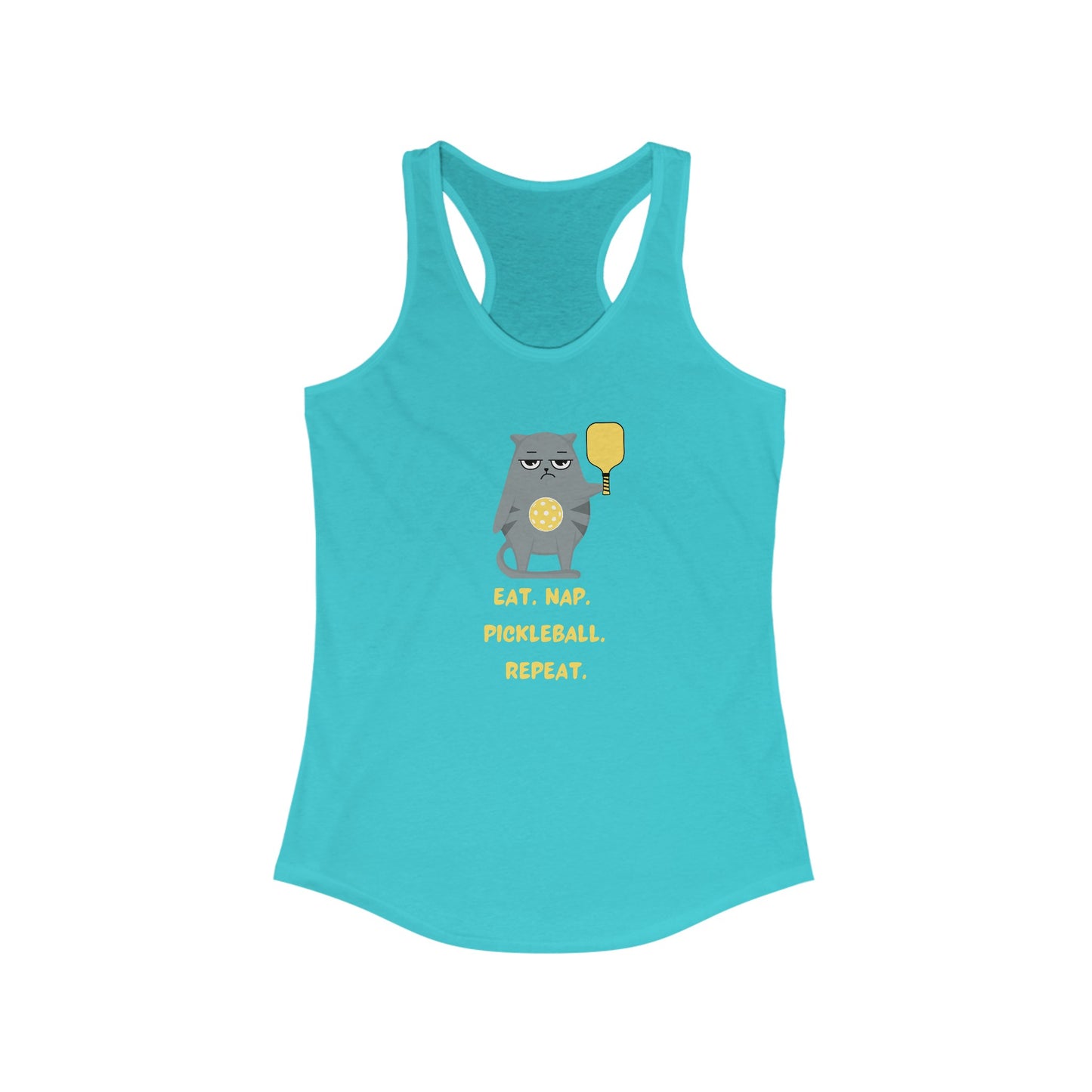 Eat. Nap. Pickleball. Repeat. Women's Racerback Tank