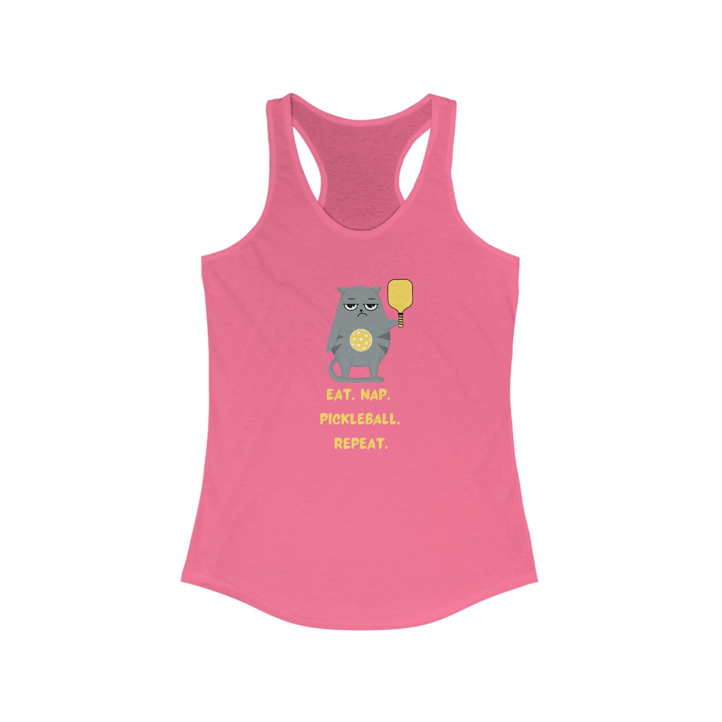 Eat. Nap. Pickleball. Repeat. Women's Racerback Tank