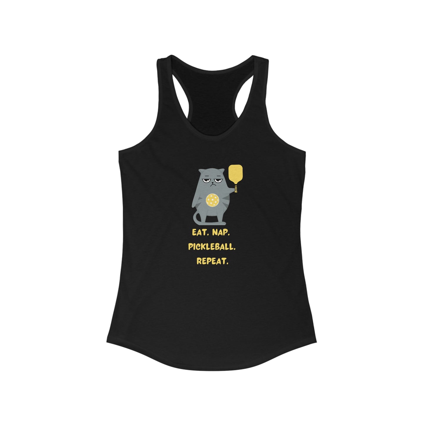 Eat. Nap. Pickleball. Repeat. Women's Racerback Tank