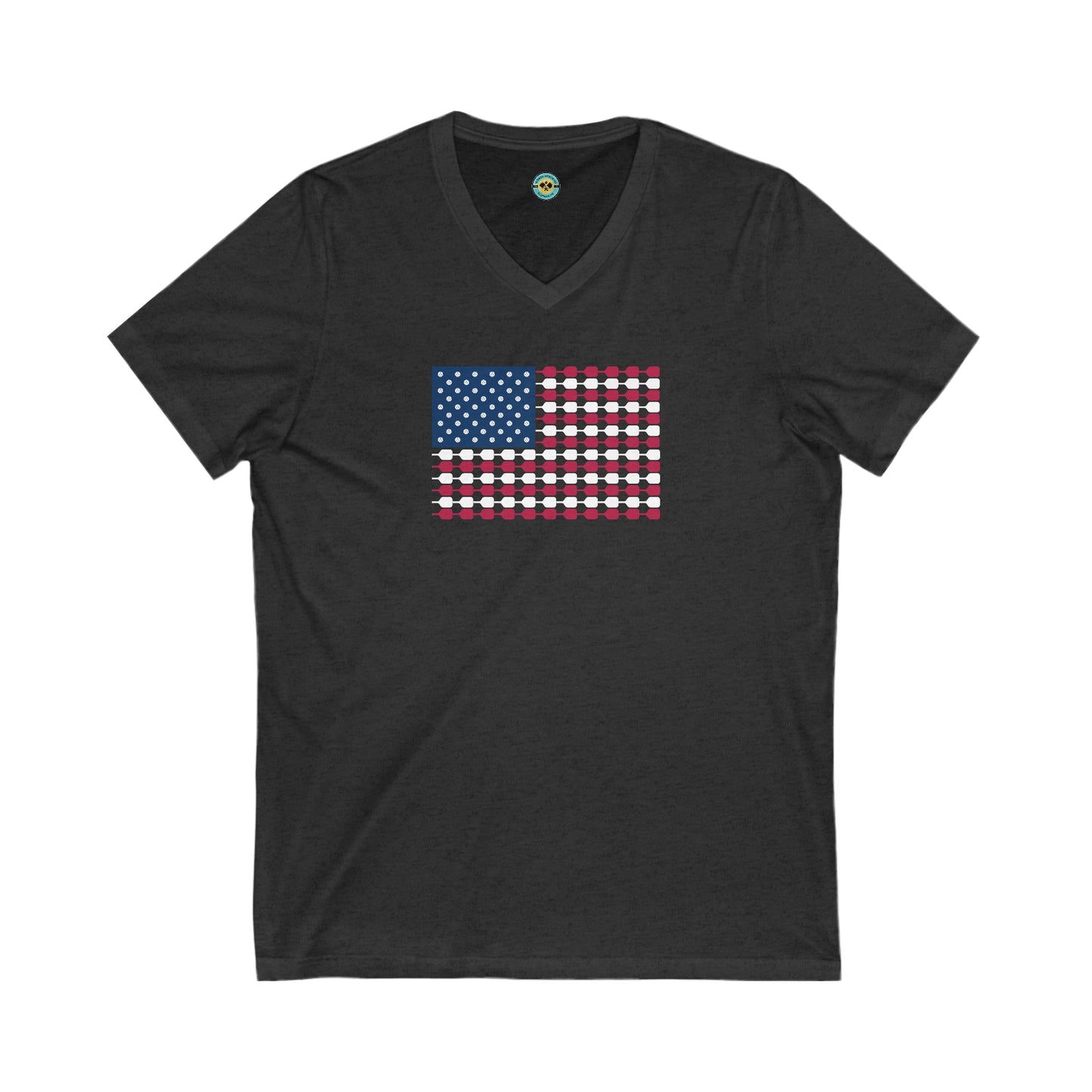 Pickleball Flag Unisex V-neck Tee