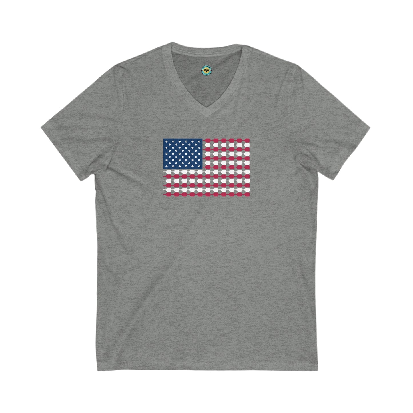 Pickleball Flag Unisex V-neck Tee