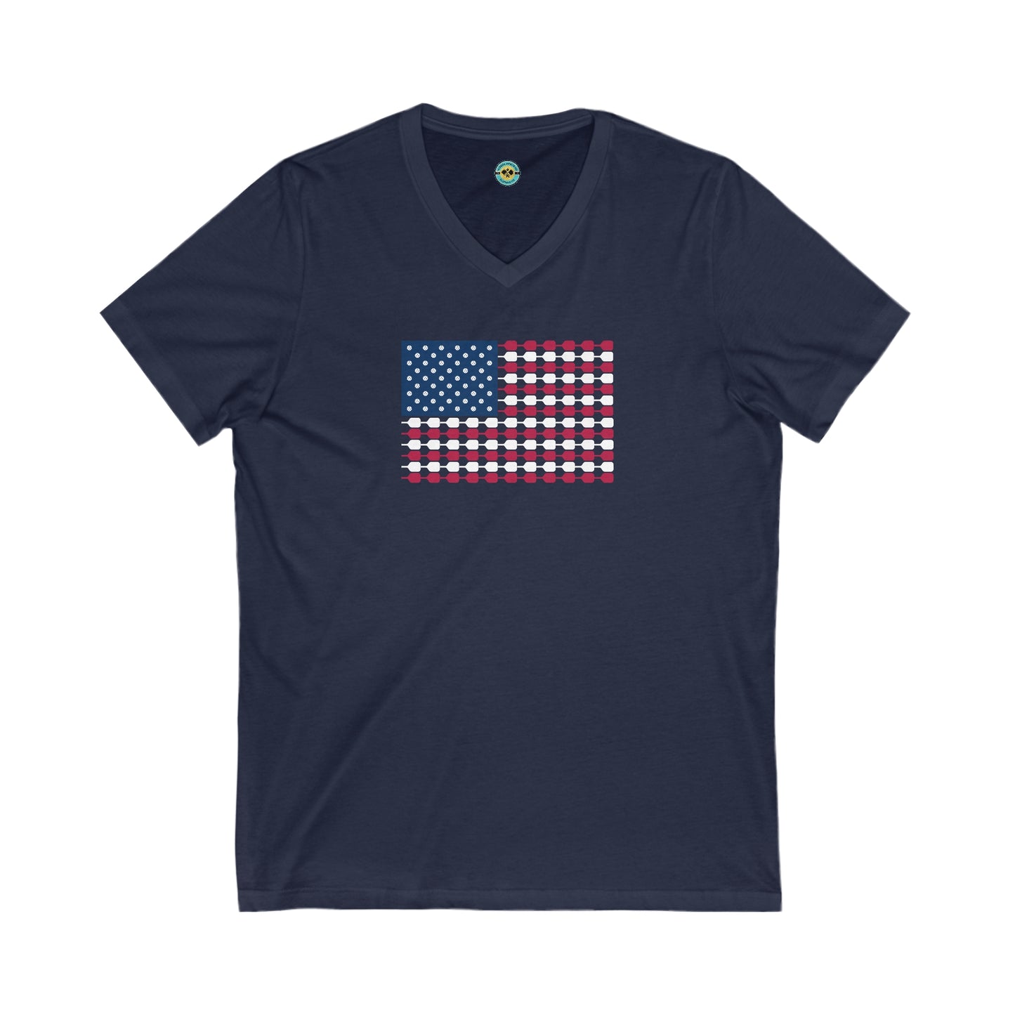 Pickleball Flag Unisex V-neck Tee