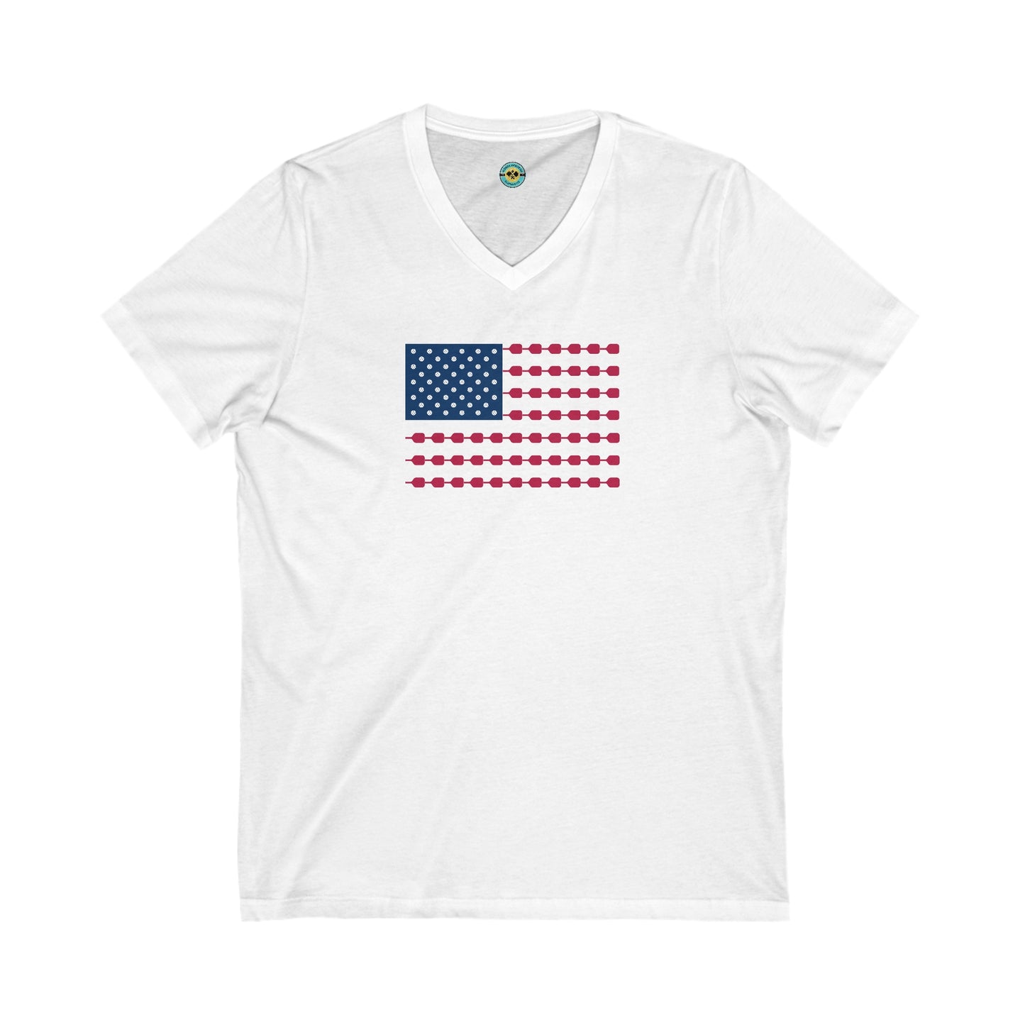 Pickleball Flag Unisex V-neck Tee