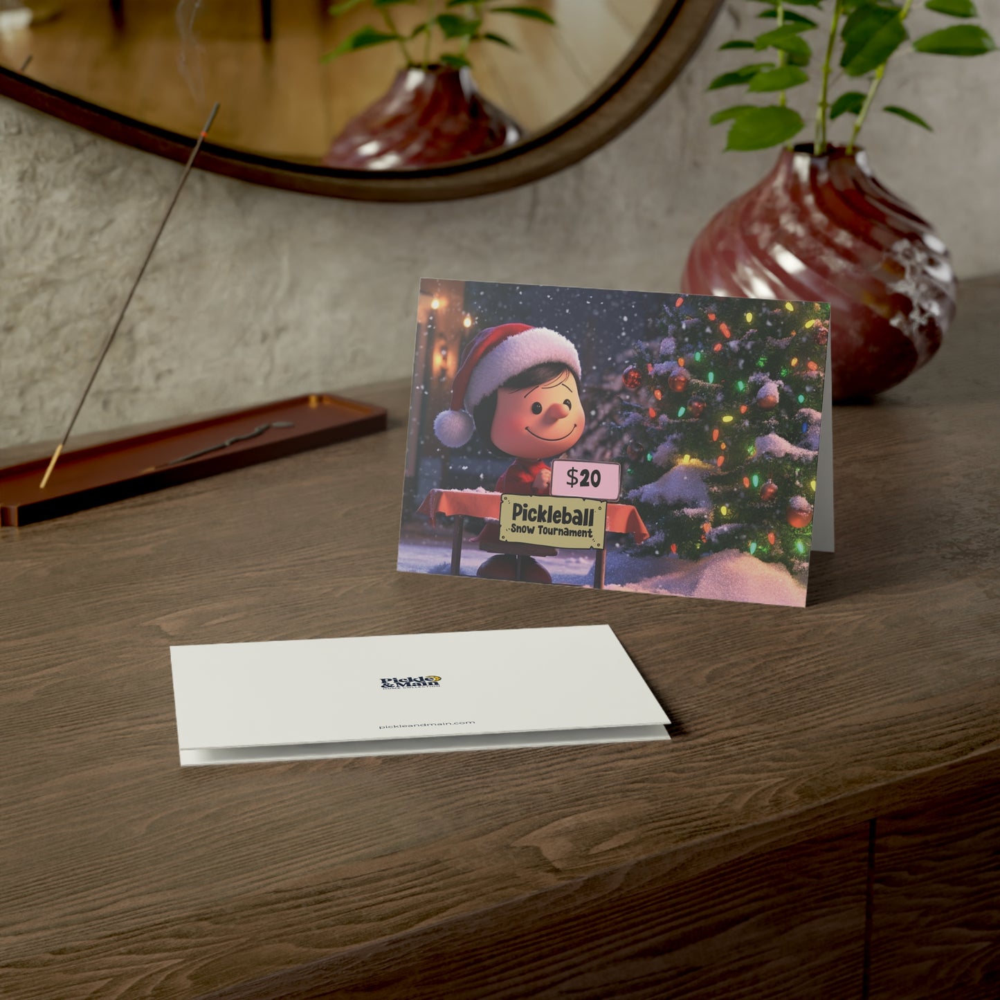 Pickleball Snow Tournament Holiday Cards