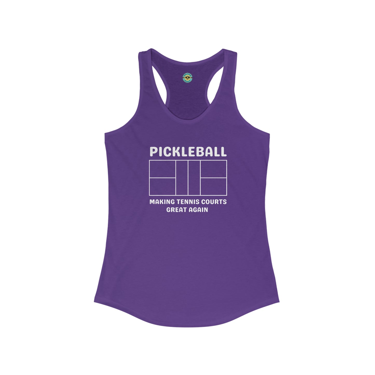 Pickleball Making Tennis Courts Great Again Racerback Tank