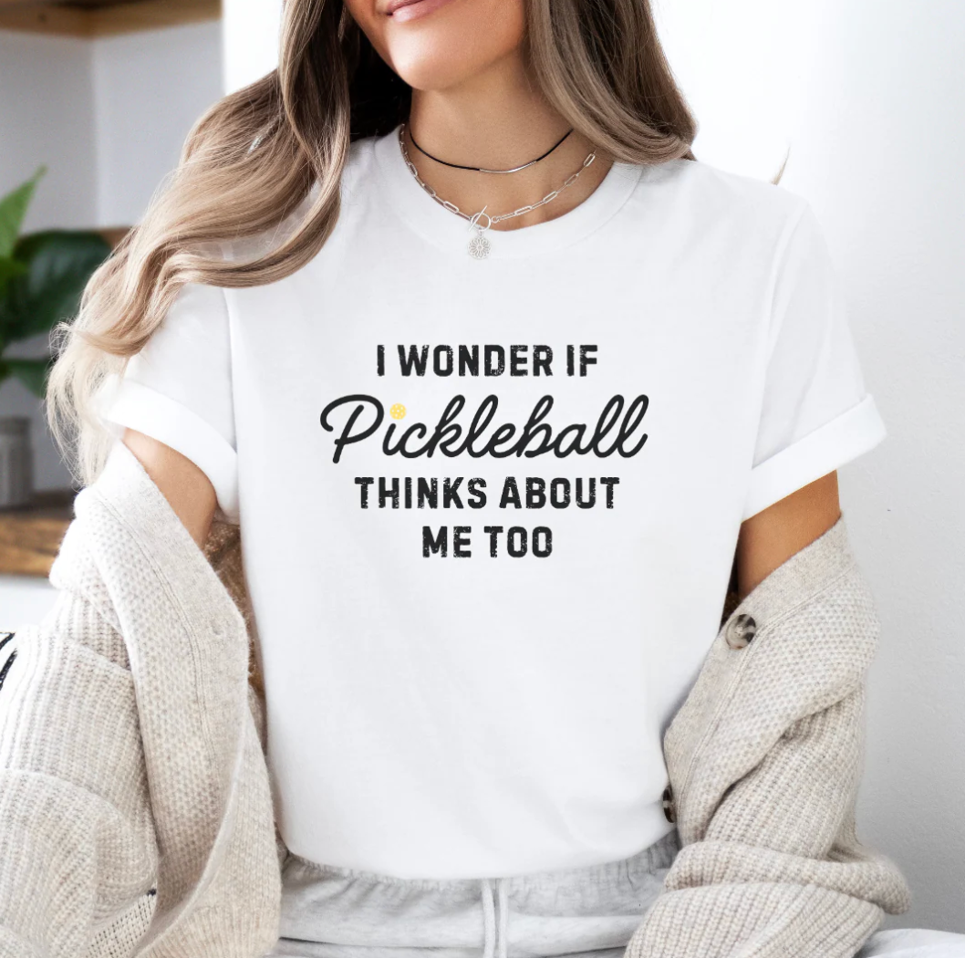 I Wonder If Pickleball Thinks About Me Too v2 Unisex T-shirt