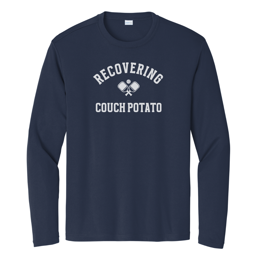 Recovering Coach Potato Unisex Long Sleeve Performance Tee