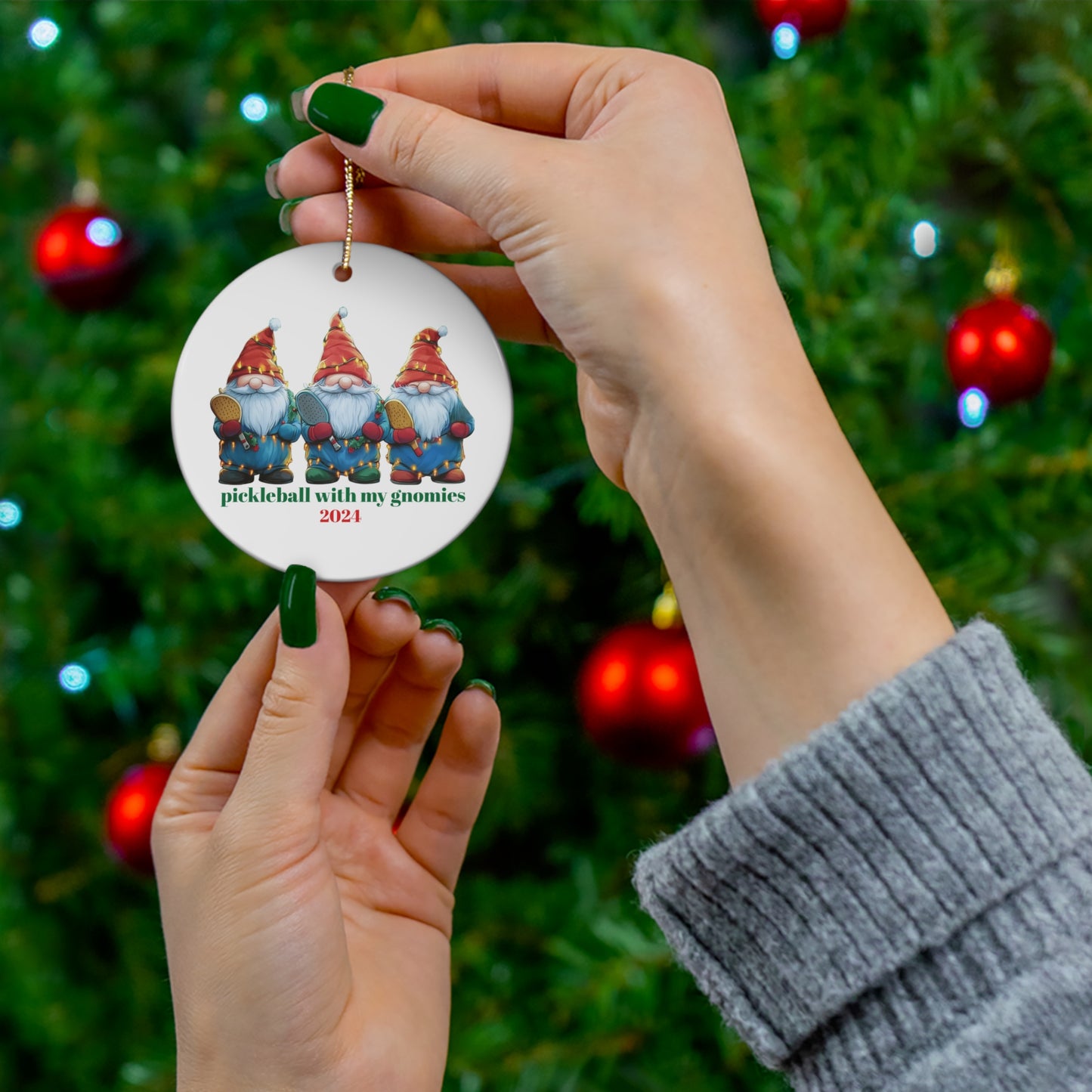 Pickleball Gnomes Ornament