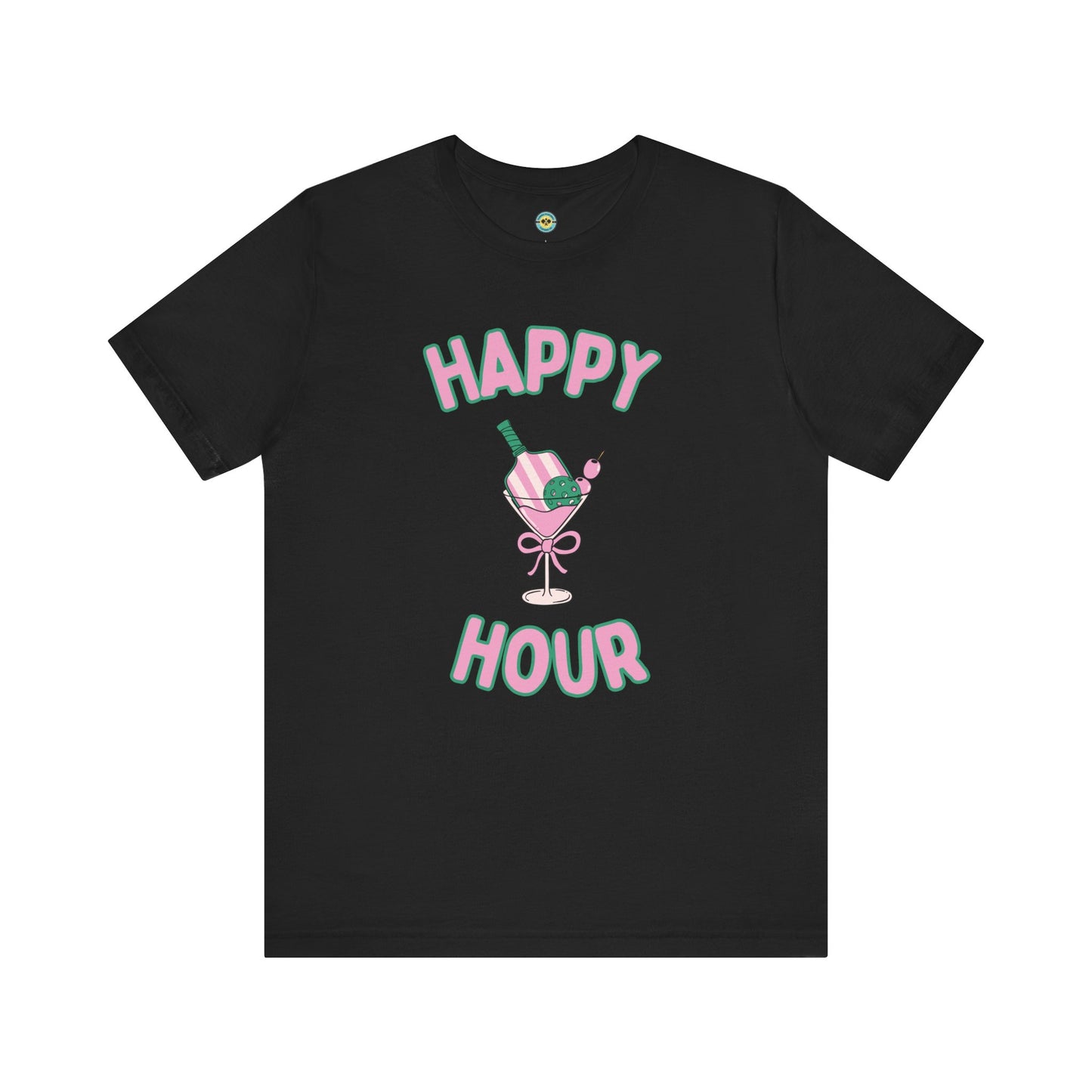 Happy Hour Cocktail Pickleball Unisex Tee