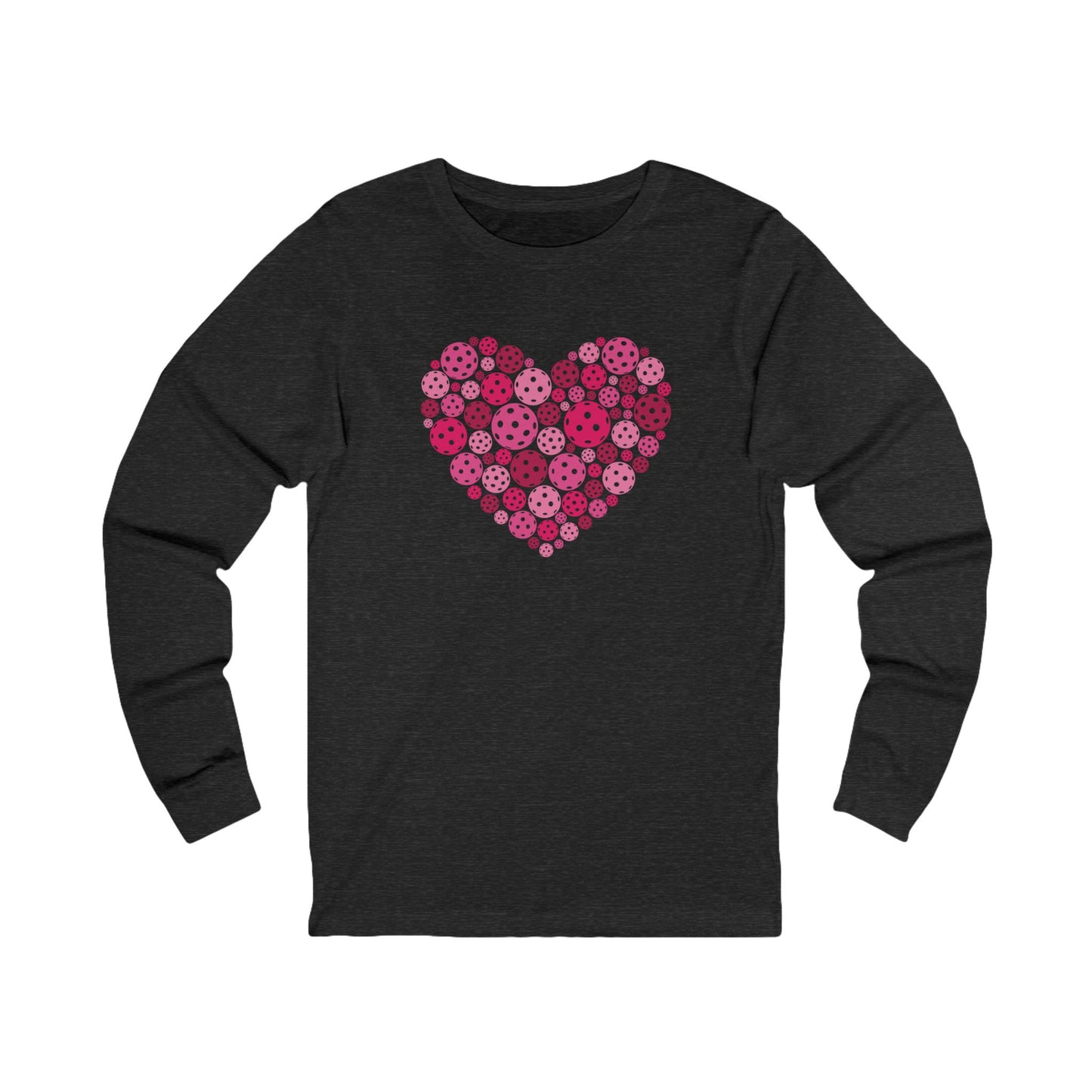 Pickleball Pink Heart Unisex Long Sleeve Tee