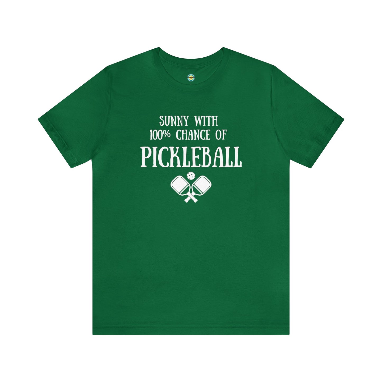 Sunny With 100% Chance of Pickleball Unisex Tee