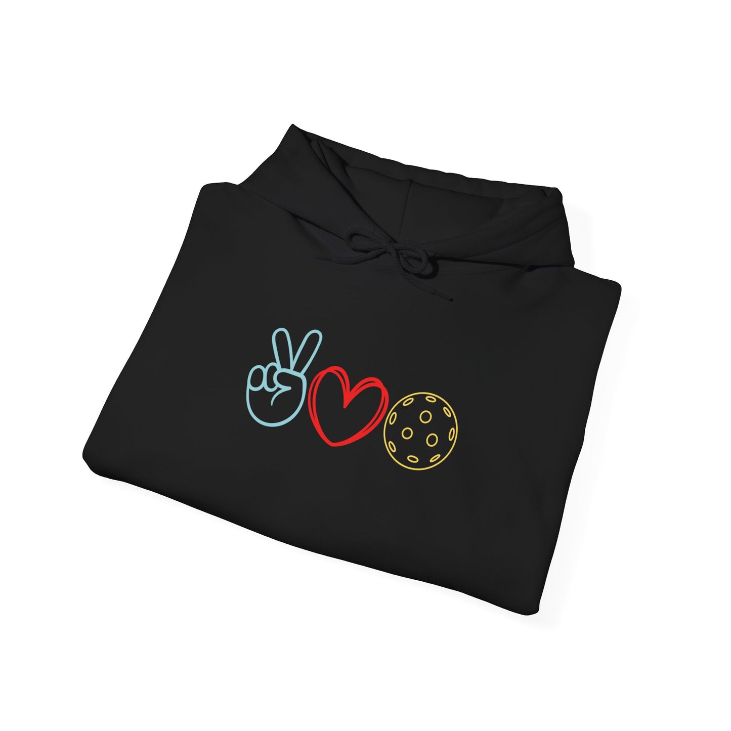 Peace Love Pickleball Symbols Unisex Hoodie