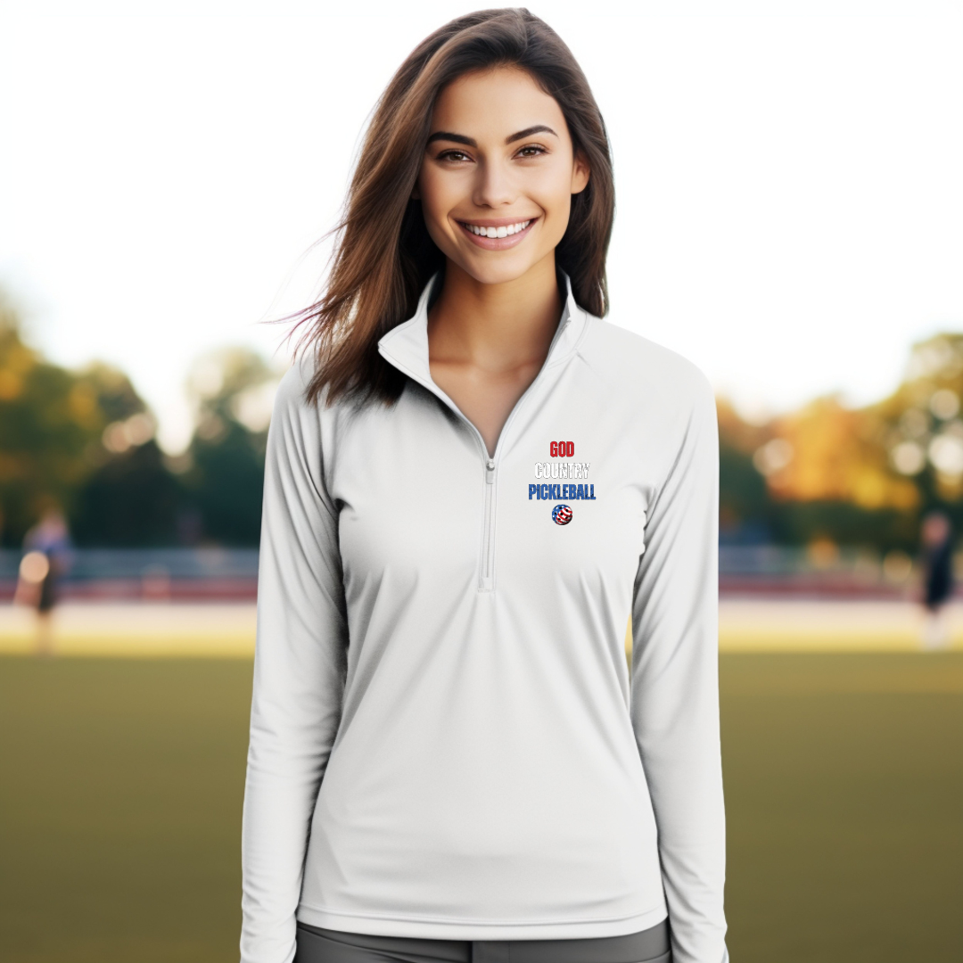 God Country Pickleball Ladies Quarter-Zip Pullover