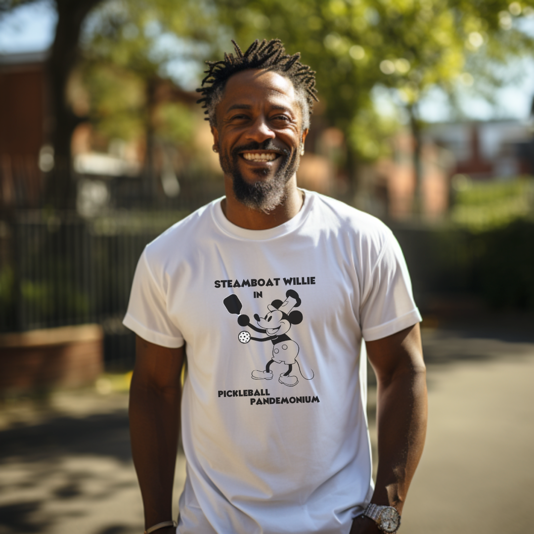 Steamboat Willie Pickleball Pandemonium Unisex Tee