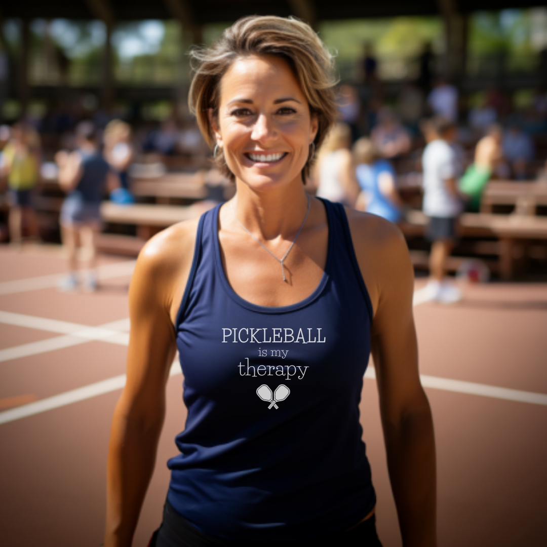 Pickleball Is My Therapy Racerback Tank