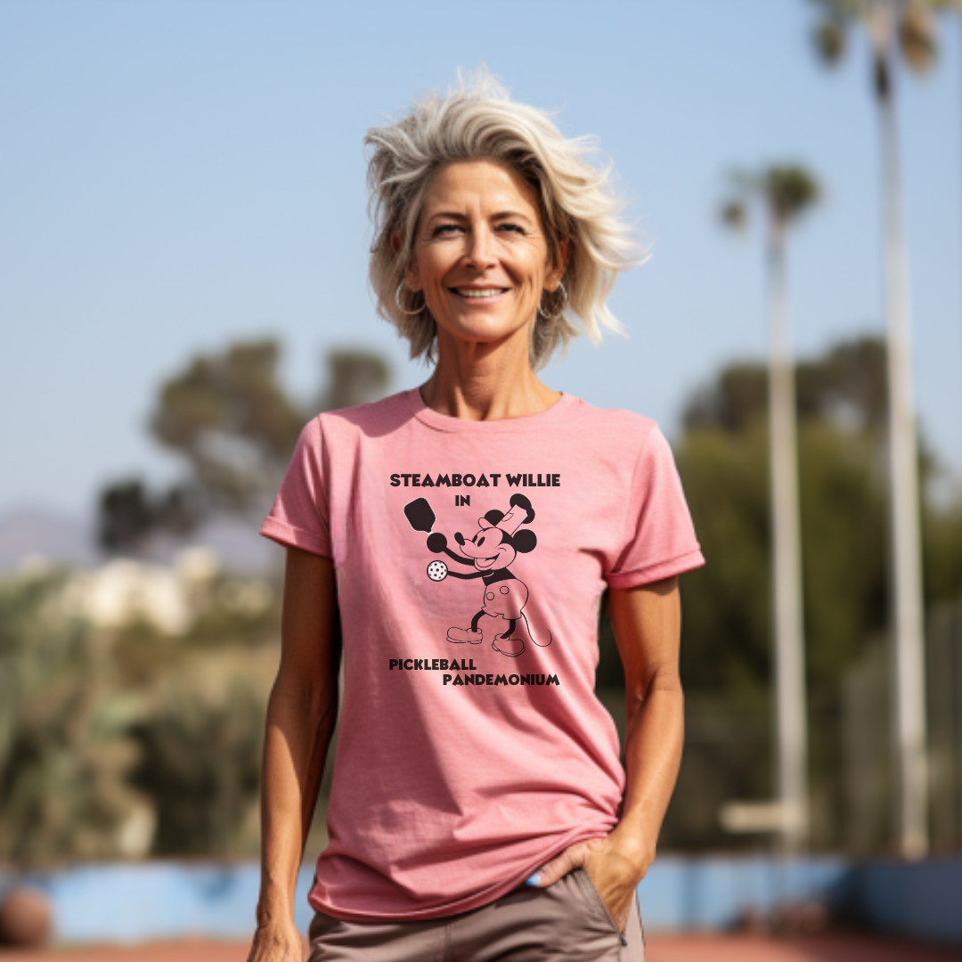 Steamboat Willie Pickleball Pandemonium Unisex Tee