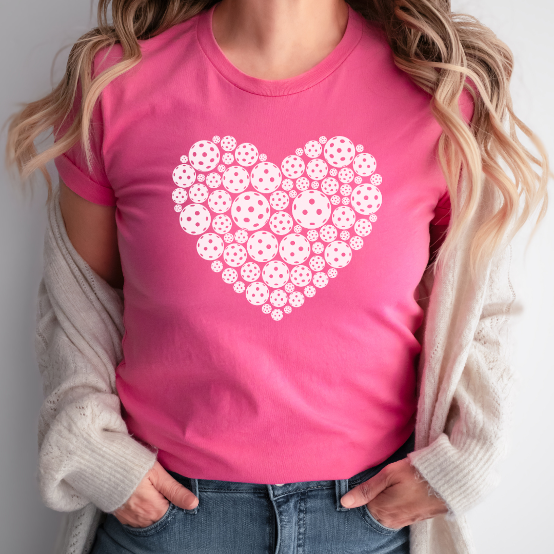Pickleball White Heart Unisex Tee