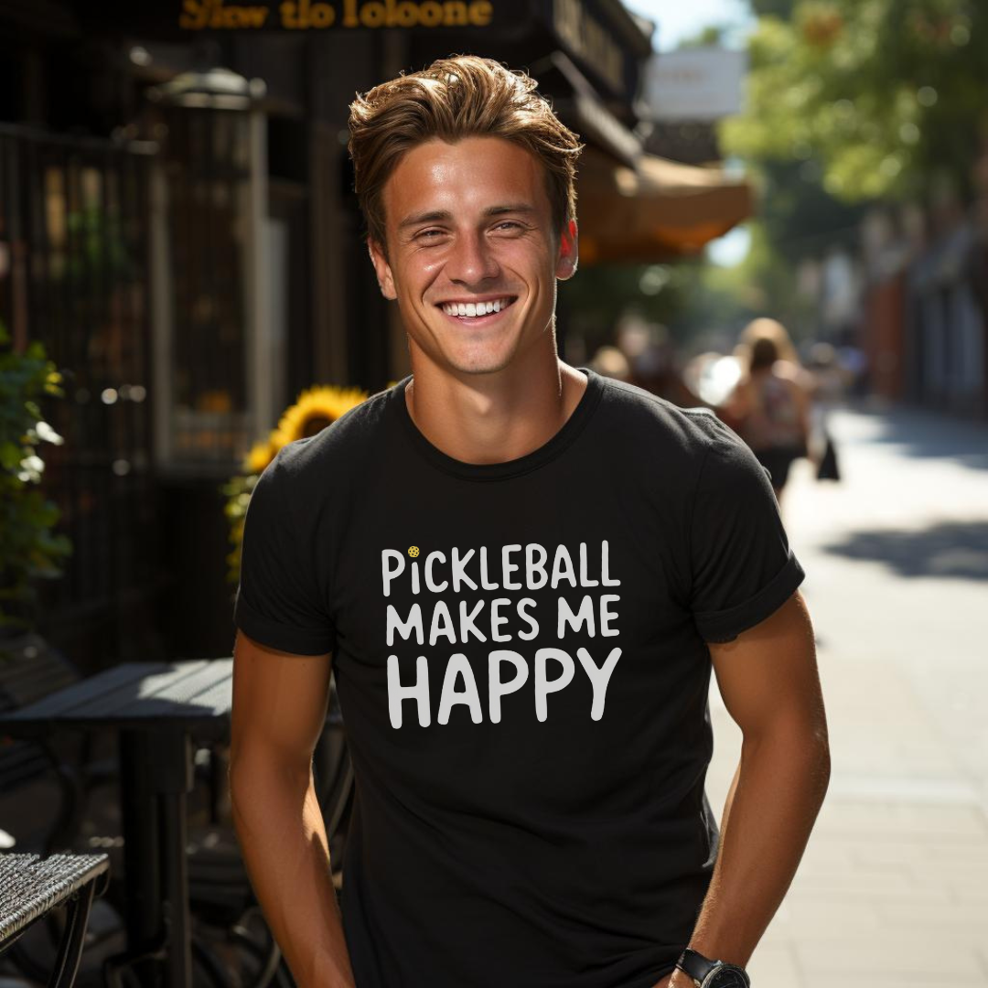 Pickleball Makes Me Happy Unisex Tee