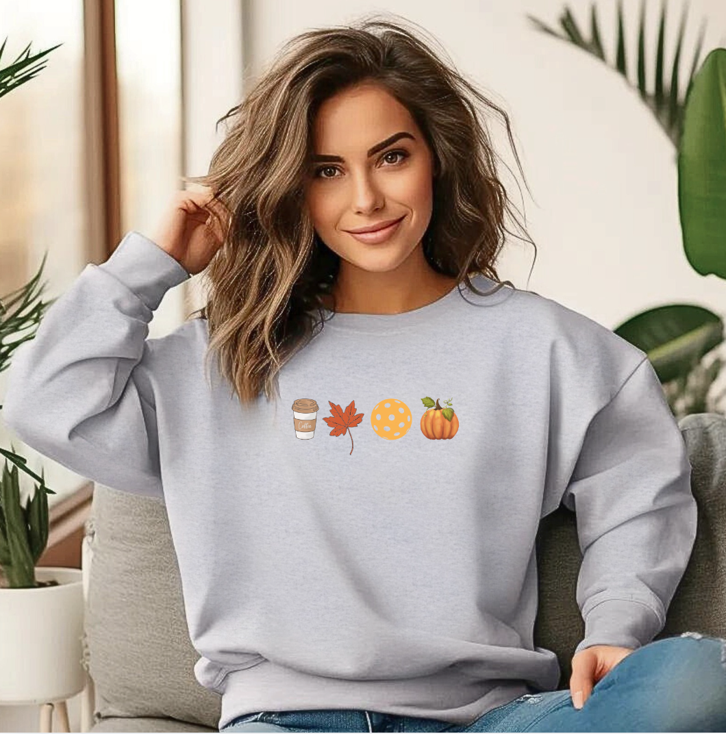 Fall Pickleball Symbols Unisex Sweatshirt