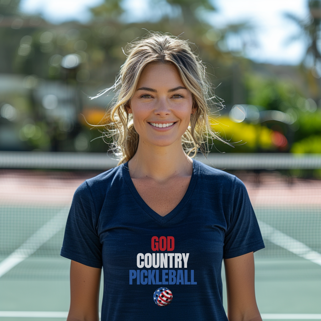 God Country Pickleball Unisex V-neck Tee