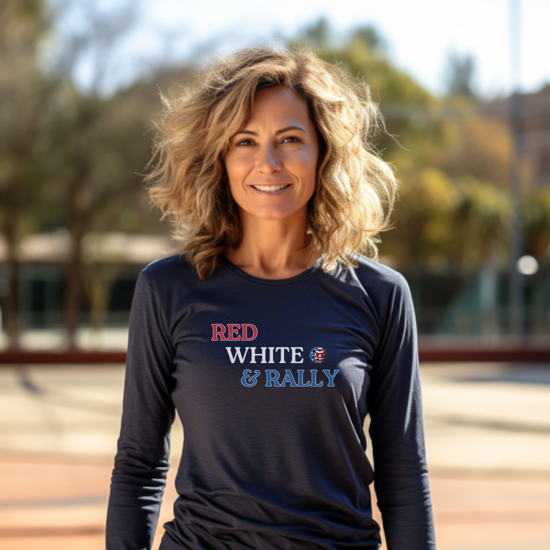 Red White & Rally Pickleball Unisex Long Sleeve Tee