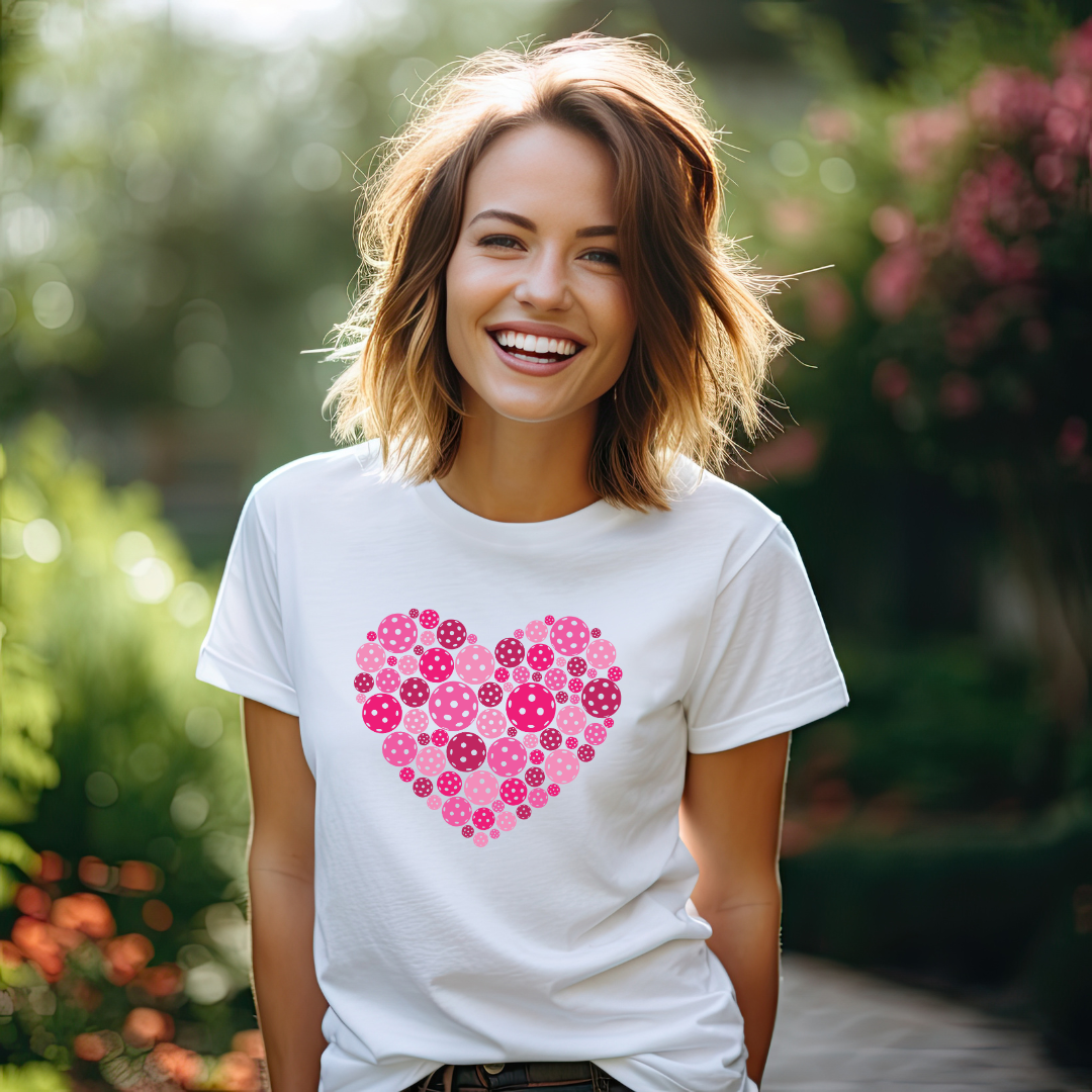 Pickleball Pink Heart Unisex Tee