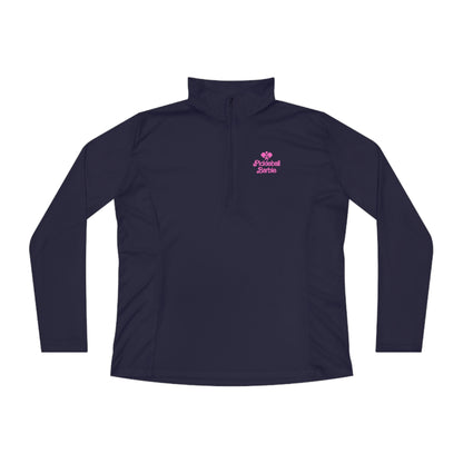 Pickleball Barbie Crossed Paddles Women's Quarter-Zip Performance Pullover