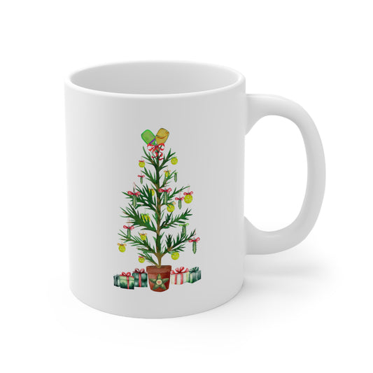 Deck The Halls With Pickleballs Christmas Tree Mug