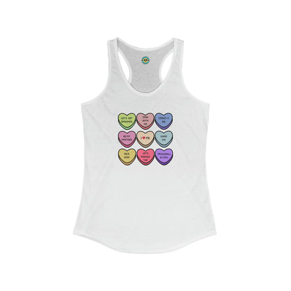 Pickleball Candy Hearts Racerback Tank