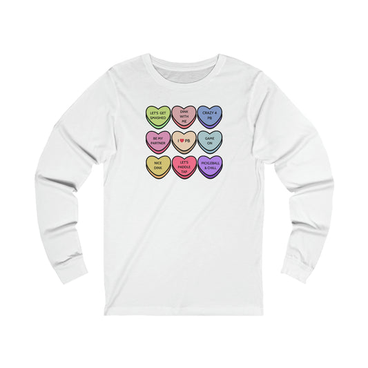 Pickleball Candy Hearts Unisex Long Sleeve Tee