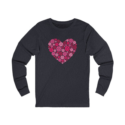 Pickleball Pink Heart Unisex Long Sleeve Tee