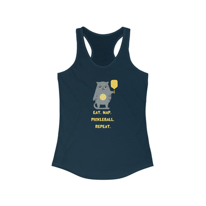 Eat. Nap. Pickleball. Repeat. Women's Racerback Tank
