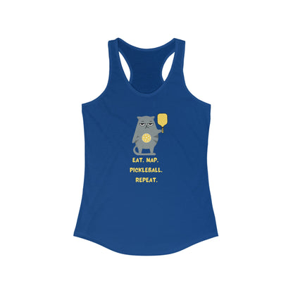 Eat. Nap. Pickleball. Repeat. Women's Racerback Tank