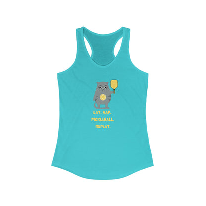 Eat. Nap. Pickleball. Repeat. Women's Racerback Tank