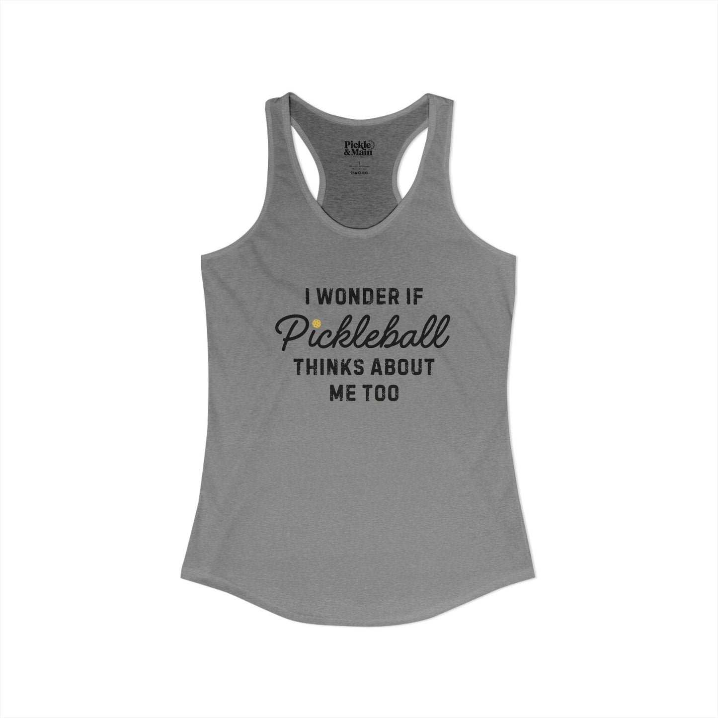 I Wonder If Pickleball Thinks About Me Too v2 Women's Racerback Tank