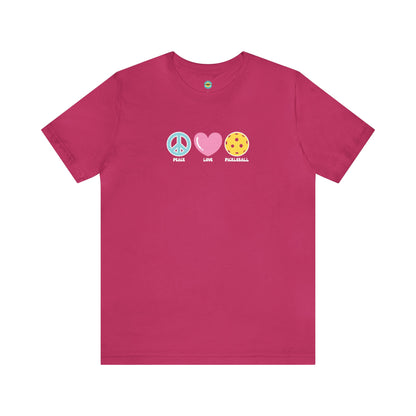 Peace. Love. Pickleball. Pastel/Centered Unisex Tee
