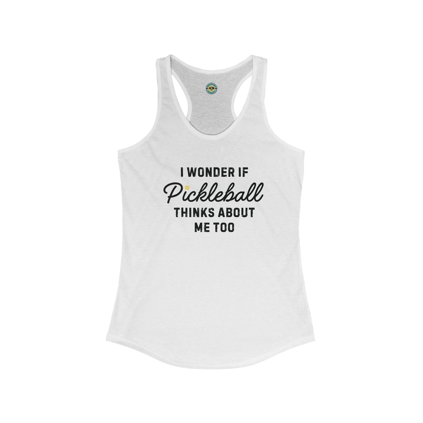 I Wonder If Pickleball Thinks About Me Too v2 Women's Racerback Tank