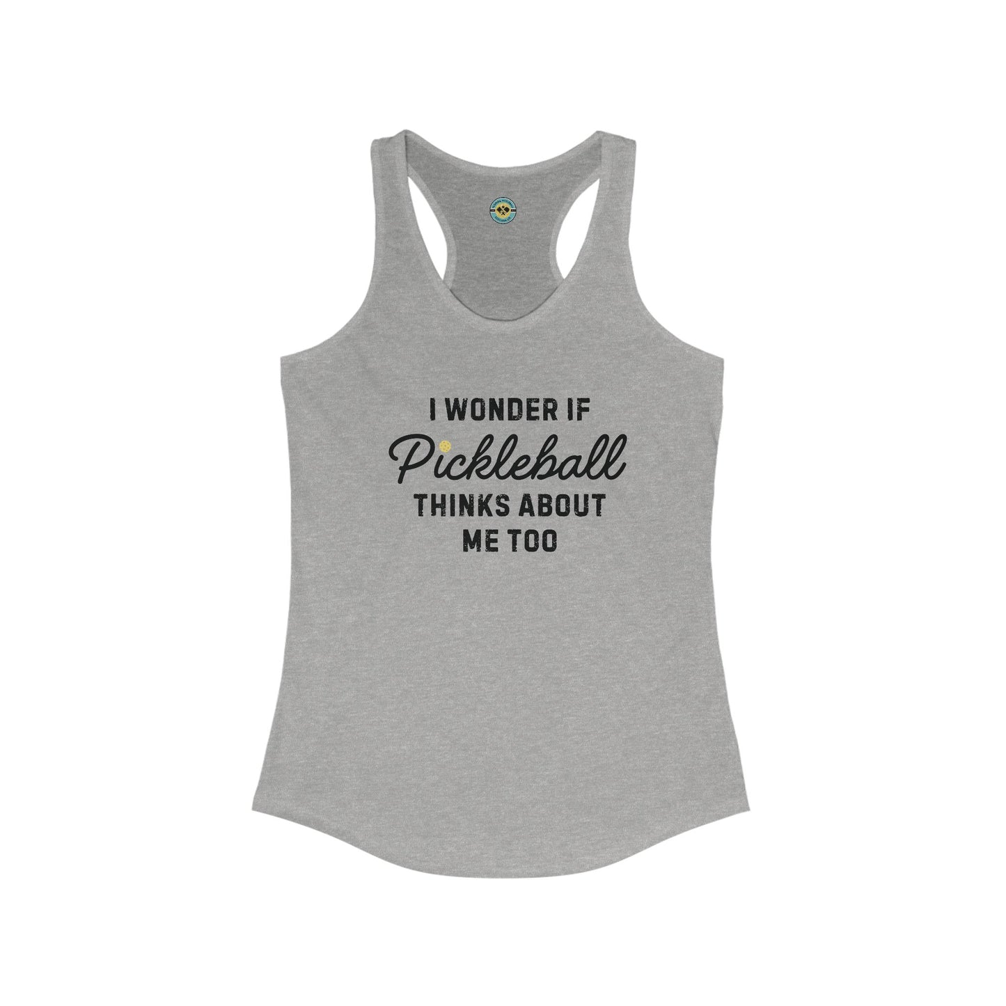 I Wonder If Pickleball Thinks About Me Too v2 Women's Racerback Tank